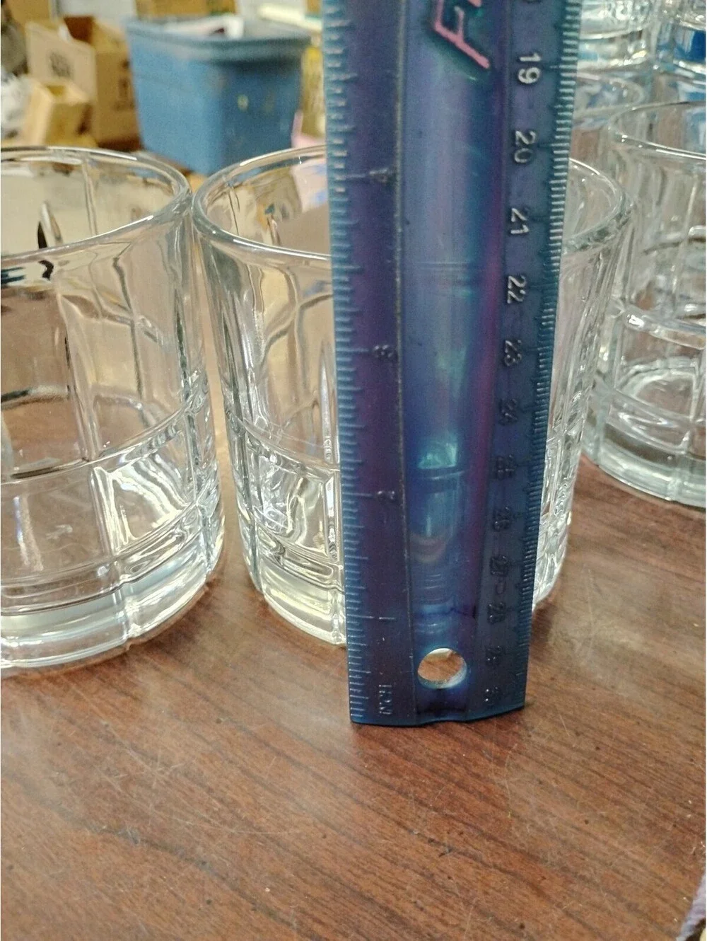 Anchor Hocking Clear MANCHESTER TARTAN Vintage Lowball /Whiskey Glasses Set 2